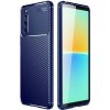 Pouzdro a kryt na mobilní telefon Sony Pouzdro Carbon Fiber Sony Xperia 10 IV modré