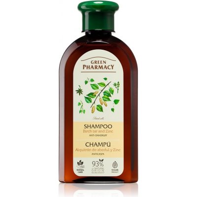 Green Pharmacy Hair Care Birch Tar & Zinc šampon proti lupům 0% Parabens Artificial Colouring SLS SLES 350 ml