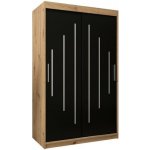 DobreSny York s posuvnými dveřmi 120 x 200 cm černá / dub artisan – Sleviste.cz
