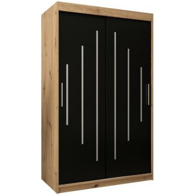 DobreSny York s posuvnými dveřmi 120 x 200 cm černá / dub artisan – Sleviste.cz