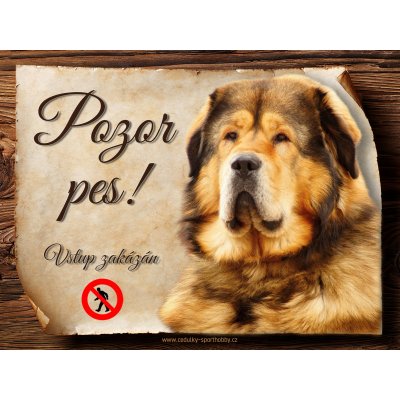 Sport hobby Cedulka Tibetská doga II Pozor pes zákaz 15 x 11 cm – Zbozi.Blesk.cz