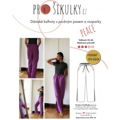 Dámské široké letní kalhoty PEACE | 32-60 - Česky – Zboží Mobilmania