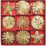 Anděl Přerov Slaměné ozdoby v krabičce cca 6 cm 32 kusů – Zboží Dáma