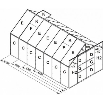 Vitavia Náhradní prosklení pro skleník Vitavia Uranus 9900 PC 4 mm LG2541