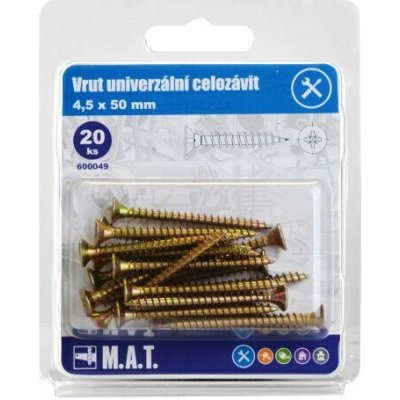 M.A.T. GROUP vrut un.celozávit 4,5x 50mm ZZ (20ks) – Hledejceny.cz
