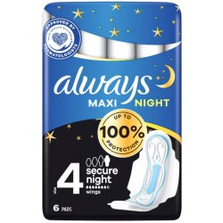 Always Classic Maxi Night hygienické vložky s křidélky 6 ks