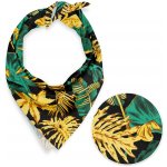 Biante bavlněný šátek Sandra SA-603 zeleno-zlaté tropické listy na černém – Hledejceny.cz