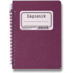 Bobo Retro kroužkový zápisník B6 linkovaný bordo 70 listů – Zboží Živě
