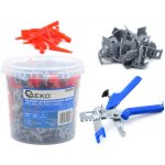 GEKO Vyrovnávací systém na obklady a dlažbu s klínky a klipsy, sada 401ks G00392 – Zboží Mobilmania