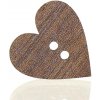 Knoflík Naše galanterie Dřevěný knoflík walnut srdce 1