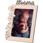 ČistéDřevo Dřevěný fotorámeček se jménem k narození dítěte 13 x 18 cm – Hledejceny.cz
