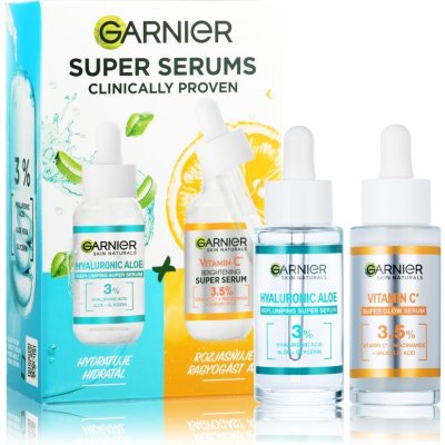 Garnier Skin Naturals Vitamin C rozjasňující sérum s vitaminem C 30 ml + Garnier Skin Naturals Hyaluronic Aloe zklidňující a hydratační sérum 30 ml dárková sada – Zboží Mobilmania