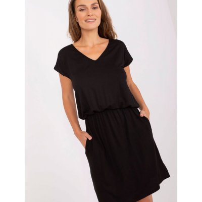 Rue Paris mini šaty s vázáním na zádech wn-sk-658.62p-black černé