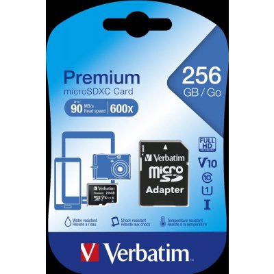 Verbatim microSDXC UHS-I 256 GB 44087 – Zbozi.Blesk.cz