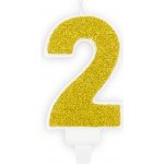 PartyDeco Narozeninová svíčka 2 zlatá 7cm – Hledejceny.cz