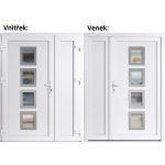 Soft Dvoukřídlé vchodové dveře levé 010 Inox+Panel plný Bílá - Bílá 150 x 200 cm – Hledejceny.cz