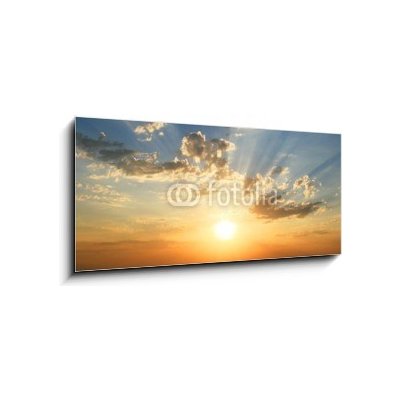 Obraz 1D panorama - 120 x 50 cm - sunset at coast of the sea západ slunce na pobřeží moře
