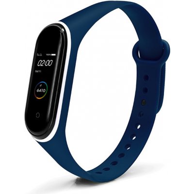 Xiaomi Mi Band 3/4 náhradní náramek Dvoubarevný Tmavě modrá-bílá MBSCZ-4DBTMB – Zboží Živě