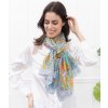 Šála Classic Scarf Paisley šála na krk zelená s barevnými květinami vzorem