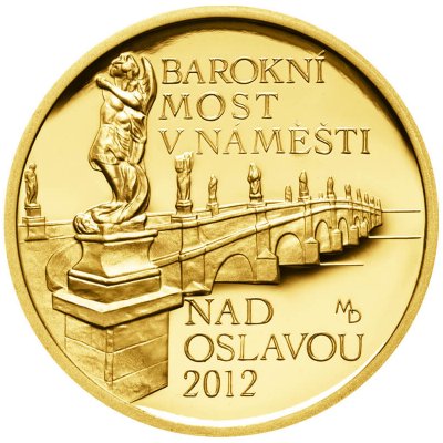 ČNB Zlatá mince 5000 Kč Barokní most v Náměšti nad Oslavou 2012 Proof 1/2 oz