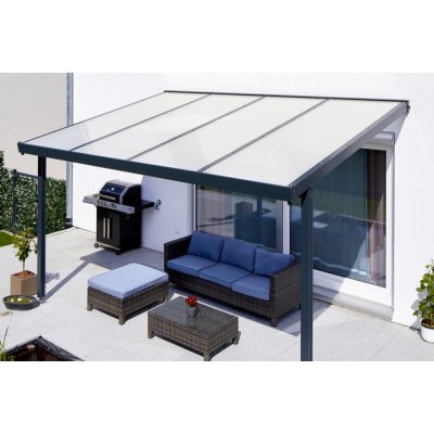 Gutta Premium hliníková pergola 4102x4060mm bílá polykarbonát 16 mm opál – Zboží Dáma