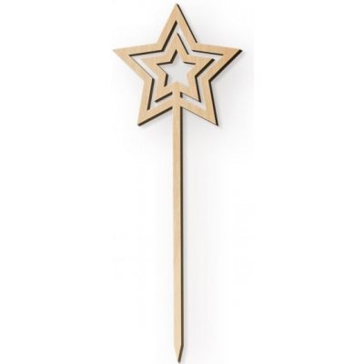 Dřevia Dřevěná zapichovací ozdoba Hvězda ornament, 14x5 cm – Hledejceny.cz