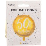 PartyDeco Fóliový balón 50tka zlatý – Hledejceny.cz
