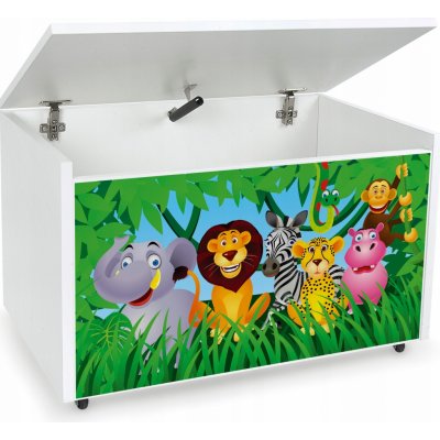 Leomark dřevěný box na kolečkách se sedátkem Zvířatka 243B – Hledejceny.cz