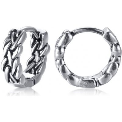 Impress Jewelry ocelová náušnice kroucený kruh Punk Braid stříbrné Typ Kus EH-321 – Zboží Mobilmania