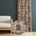 Ervi gobelínový termo závěs - Main Flower šedobéžový – Sleviste.cz