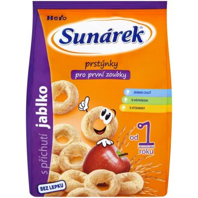 SUNÁREK Dětský snack jablkové kroužky 50 g – Sleviste.cz