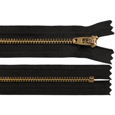 Kovový zip YKK No 4 délka 20 cm (jeansový), střední, 3 (580) černá mosaz – Hledejceny.cz