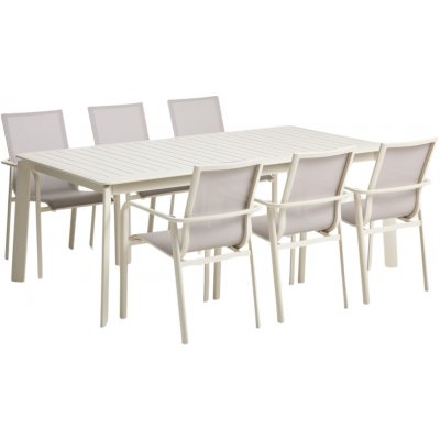 Kave Home zahradní set stolu Brela a šesti židlí Canea Krémový – Hledejceny.cz