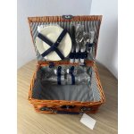 Gelis Piknikový koš pro 2 osoby medový se štěpkou modrý proužek – Zboží Dáma Gelis Piknikový koš pro 2 osoby medový se štěpkou modrý proužek – Zboží Dáma