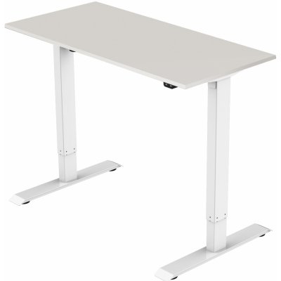DELSO Elektrický výškově nastavitelný stůl ADJUSTER - 140 cm, 60 cm, bílá, Světle šedá – Zboží Dáma