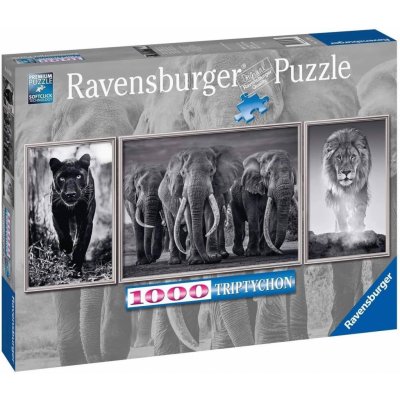 Ravensburger Panter slon a lev Panorama 1000 dílků