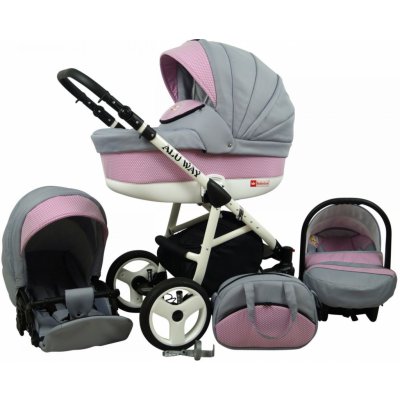 Raf-pol Baby Lux Alu way 2v1 Light Pink 2022 – Hledejceny.cz