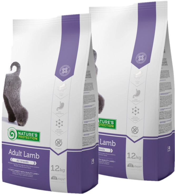 Natures Protection Dog Adult with Lamb 2 x 12 kg