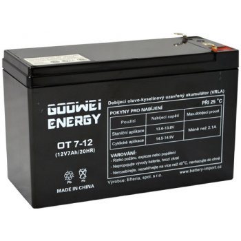 Goowei Energy OT7-12 7Ah 12V VRLA