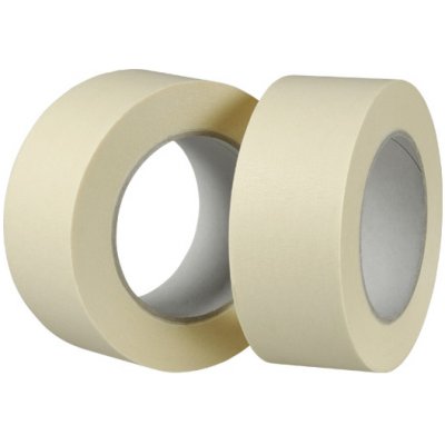 Den Braven Maskovací krepová páska +80 °C 50 mm x 50 m světle žlutá – Sleviste.cz