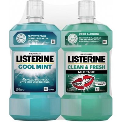 Listerine CoolMint 500 ml + Clean &Fresh 500 ml – Hledejceny.cz