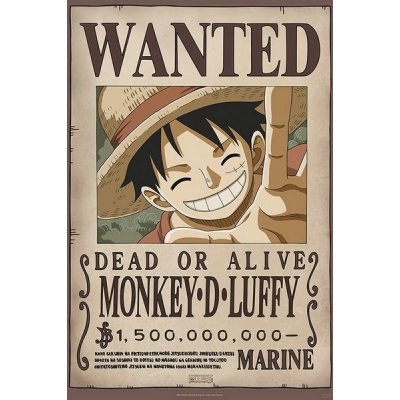 Plakát One Piece - Wanted Luffy – Sleviste.cz