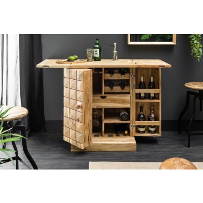 Dekorhome Rozkládací barový stůl masivní dřevo Akácie – Zboží Dáma