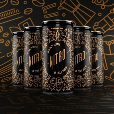 Hard Beans Nitro Cold Brew Colombia Výběrová káva s dusíkem Bez cukru 5 x 200 ml – Hledejceny.cz