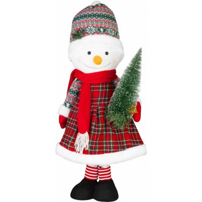 MagicHome Vianoce Dekorace MagicHome Vánoce, sněhulák, textil, 30x30x68 cm – Hledejceny.cz