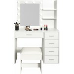 Aga toaletní stolek se zrcadlem a osvětlením matný bílý MRDT22 – Zbozi.Blesk.cz