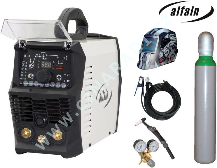 Alfain Perun 160 T HF PULSE + kabely 25/3m + Tig hořák + kukla Robot + ventil + lahev