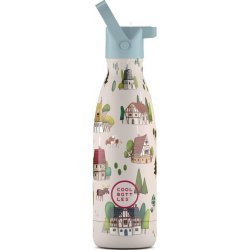 Cool Bottles Dětská nerezová termolahev Kids Tudor Village třívrstvá 350 ml 3D