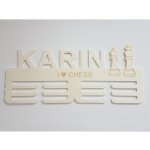 LYMFY Dřevěný držák na medaile s laserováním 45cm šachy přírodní dřevo – Zboží Dáma