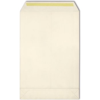 Obchodní tašky s křížovým dnem - B4, samolepicí, s krycí páskou, bílé, 10 ks